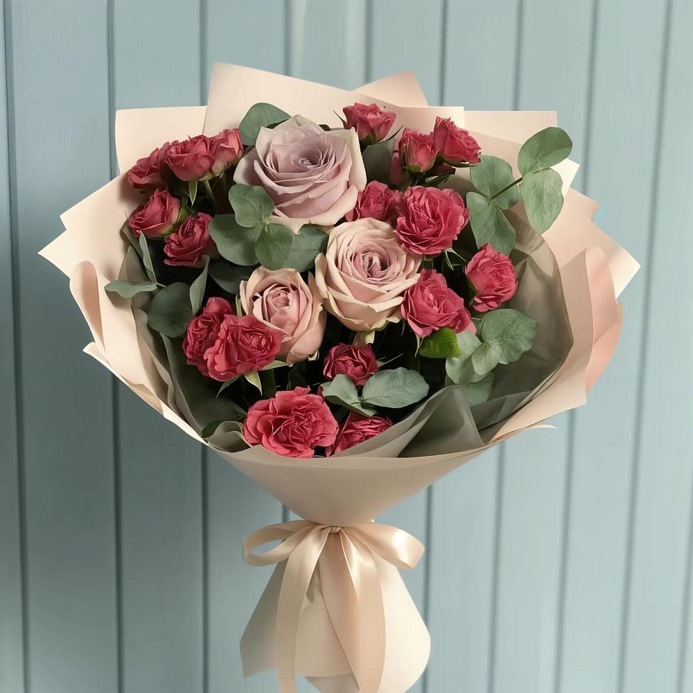 Букет цветов из: Гвоздики и Розы в Левой Россоши