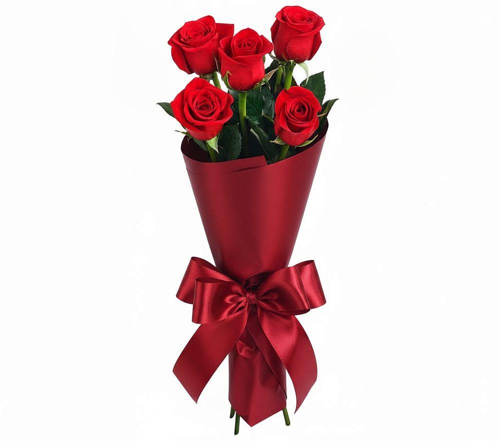 Букет 5 Красных роз Эдлесс Лав в Левой Россоши