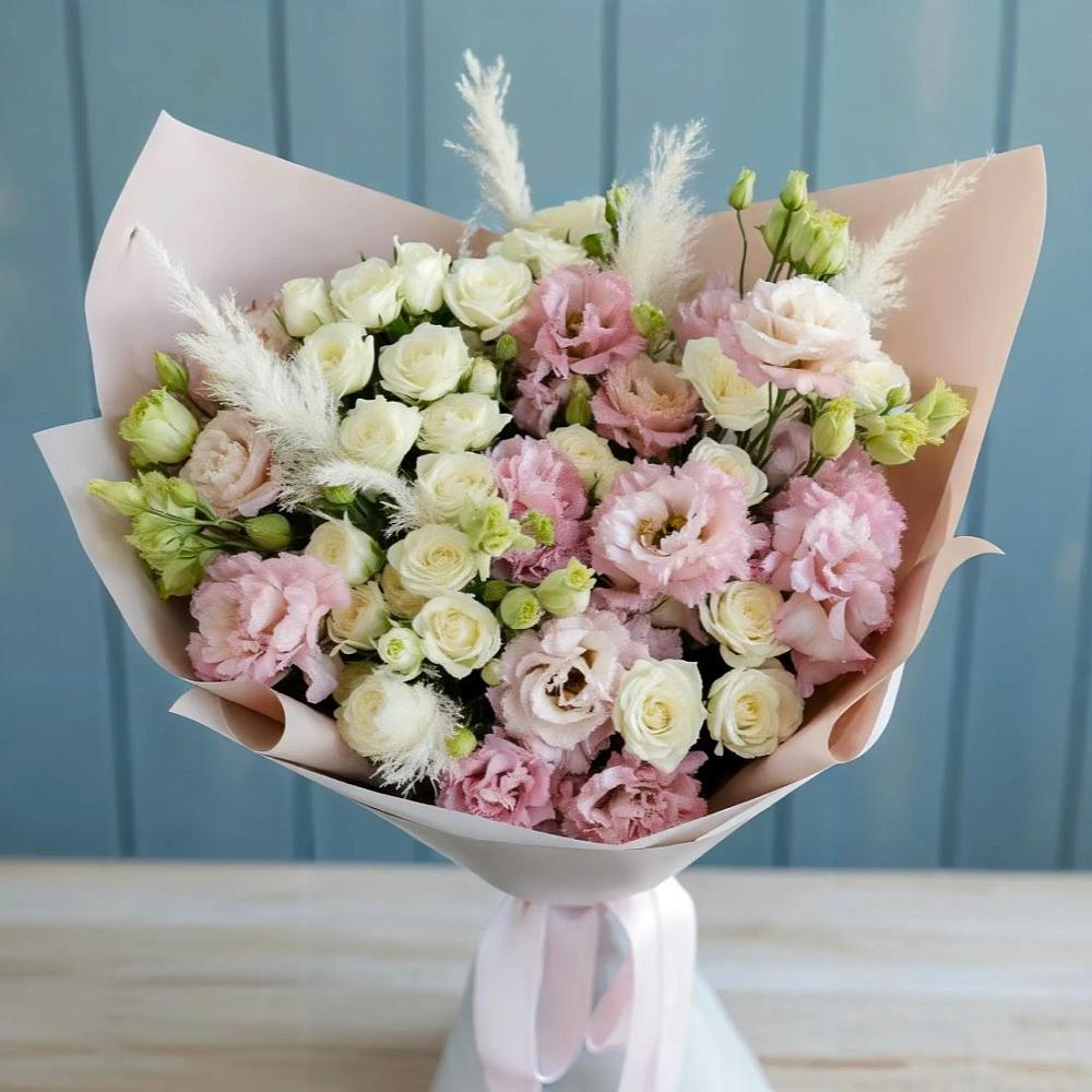 Букет цветов из: Альстромерии и Розы в Левой Россоши