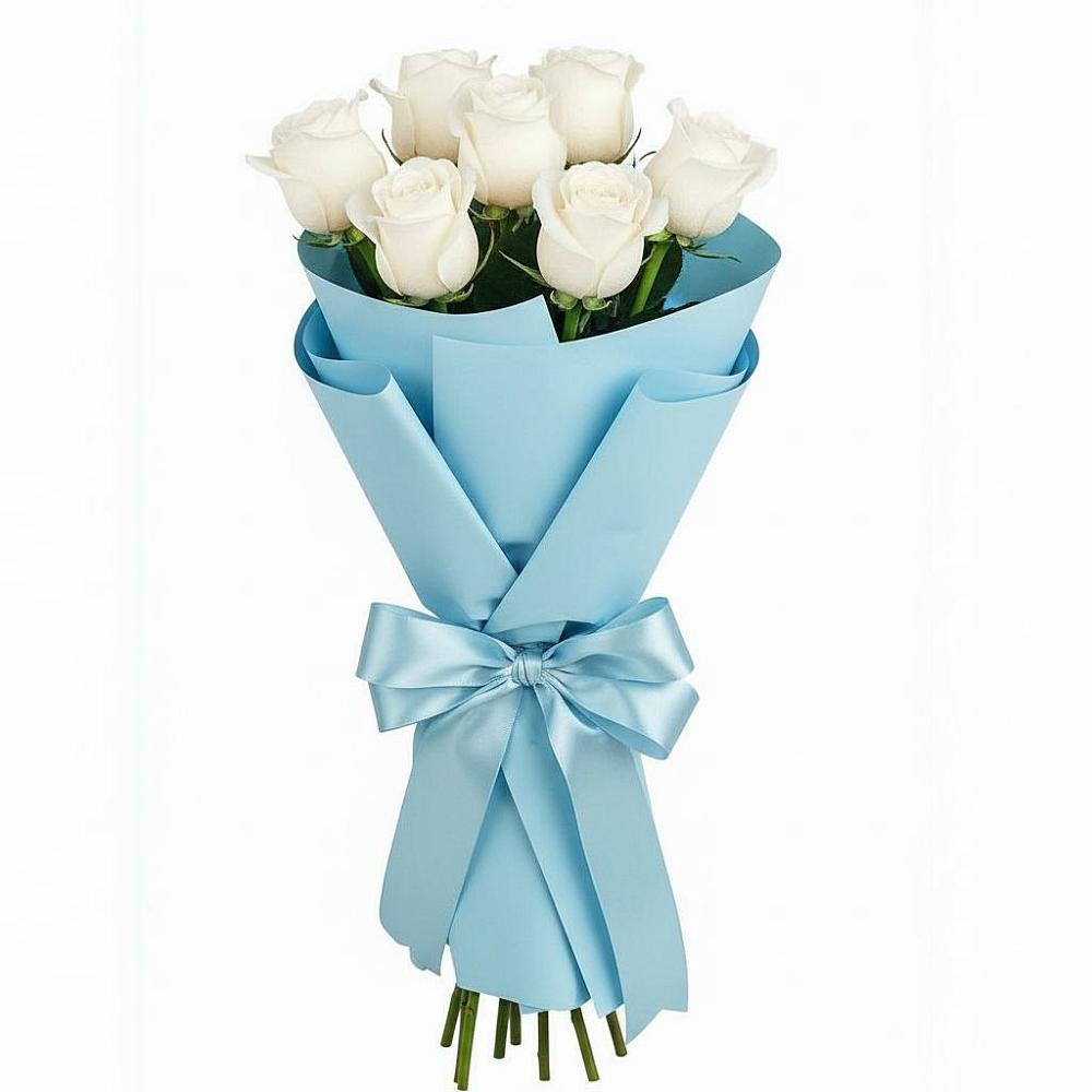 Букет 7 белых роз Проуд в Левой Россоши