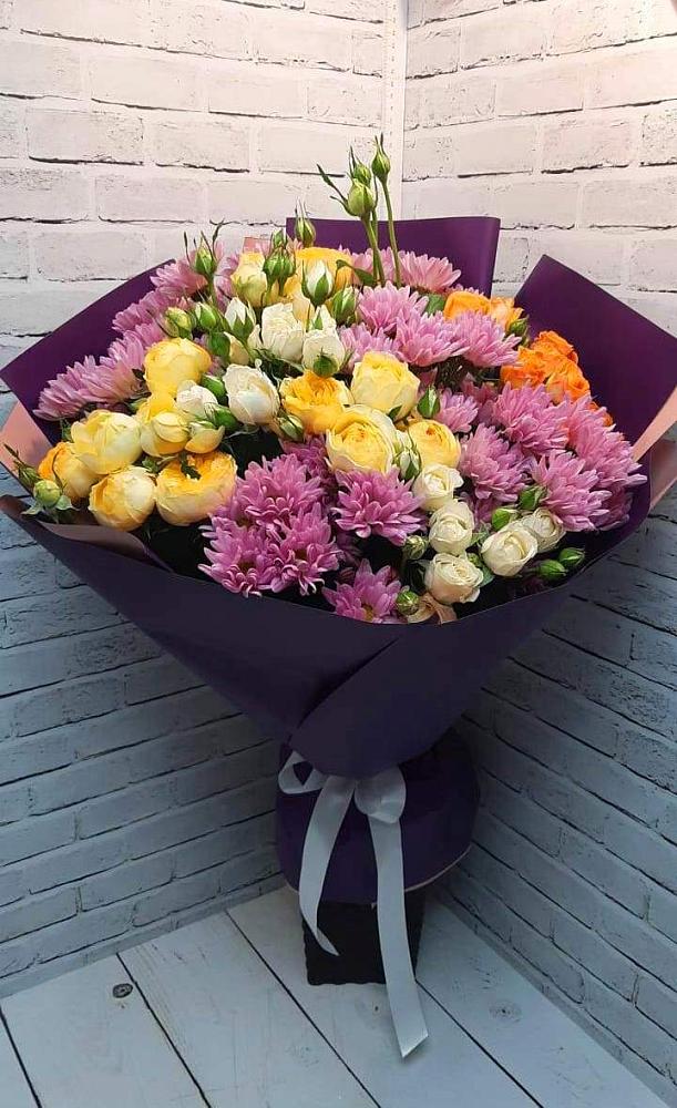 Букет цветов из: Хризантемы и Розы в Левой Россоши