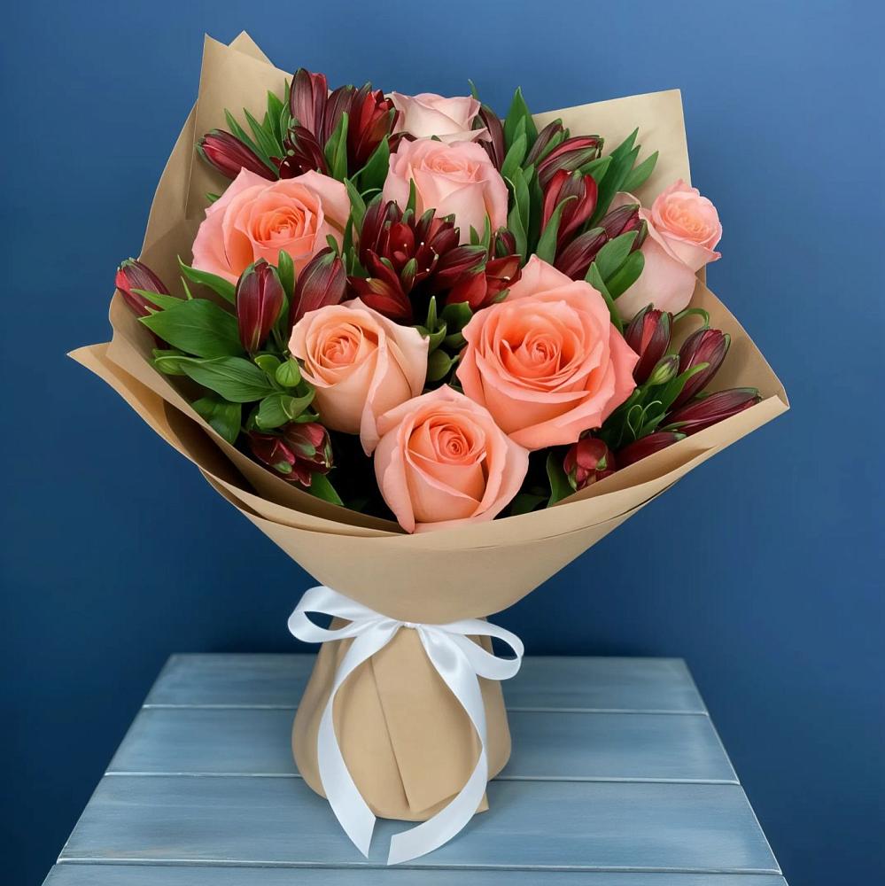 Букет цветов из: Розы и Альстромерии в Левой Россоши