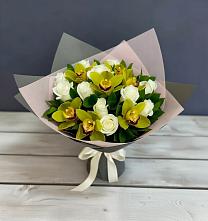 Букет цветов из:  Орхидеи и Розы #REPLACE_PRED# Левой Россоши