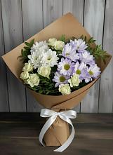 Букет цветов из:  Хризантемы и Розы #REPLACE_PRED# Левой Россоши