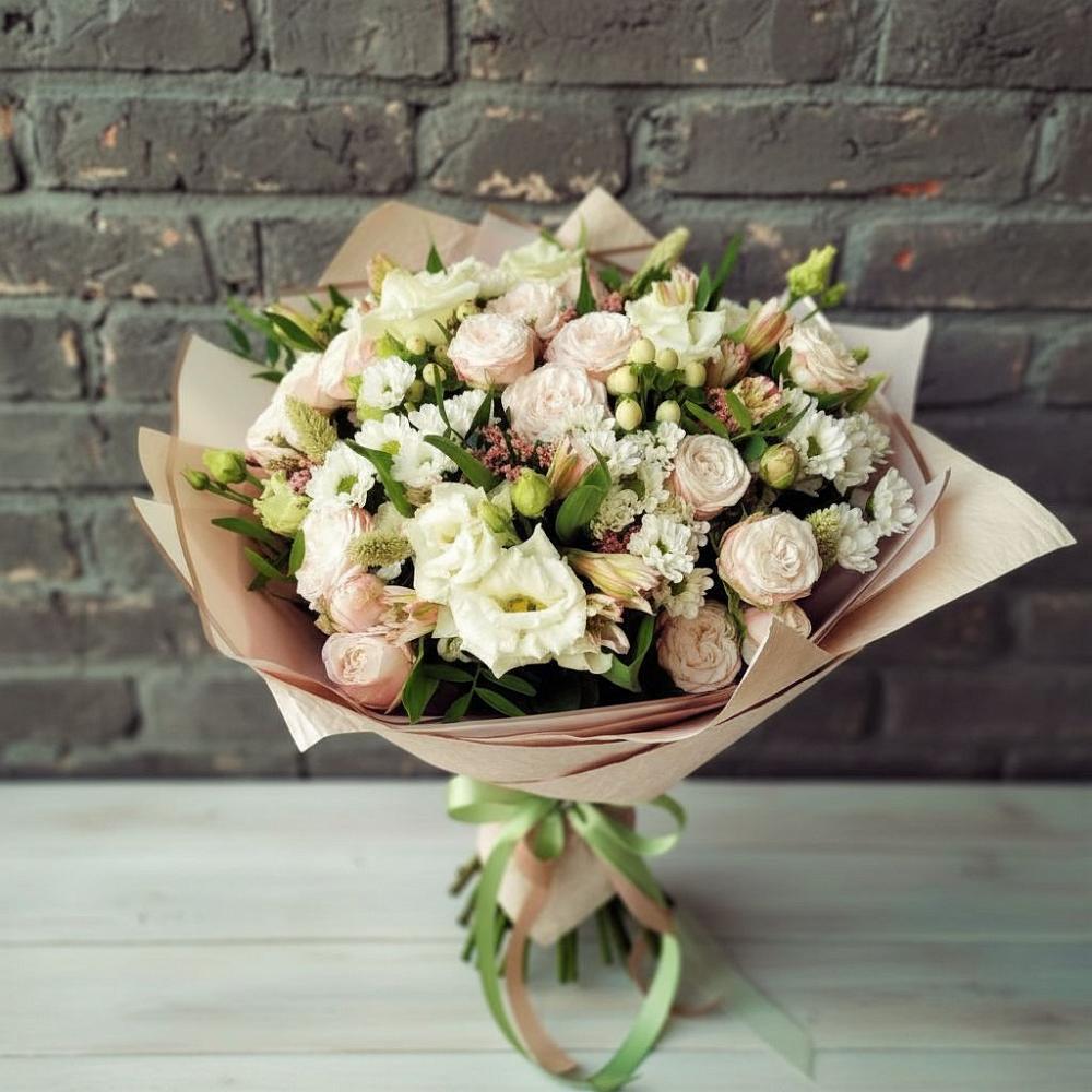 Букет цветов из: Альстромерии, Розы и Хризантемы в Левой Россоши