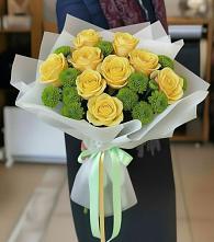 Букет цветов из:  Хризантемы и Розы в Левой Россоши