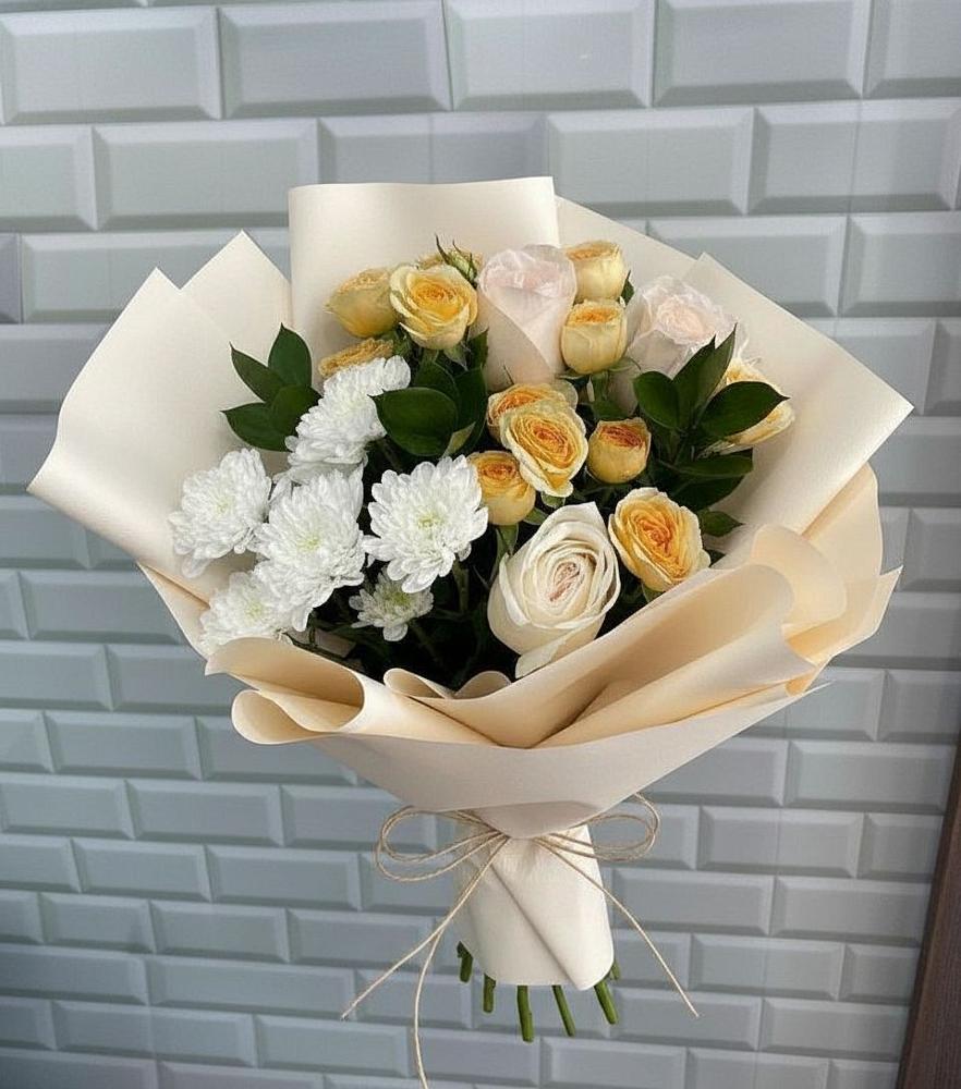 Букет цветов из: Розы и Хризантемы в Левой Россоши