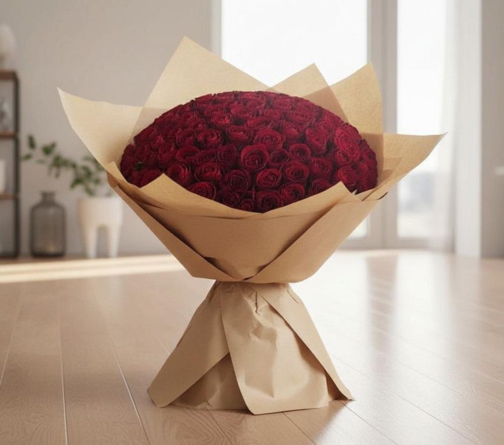 Букет 101 Красная роза в Левой Россоши