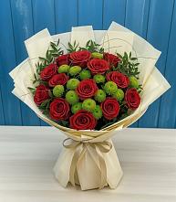 Букет цветов из:  Розы и Хризантемы #REPLACE_PRED# Левой Россоши