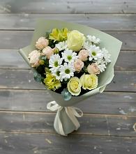 Букет цветов из:  Альстромерии, Розы и Хризантемы в Левой Россоши