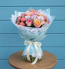 Букет цветов из:  Хризантемы и Розы в Левой Россоши