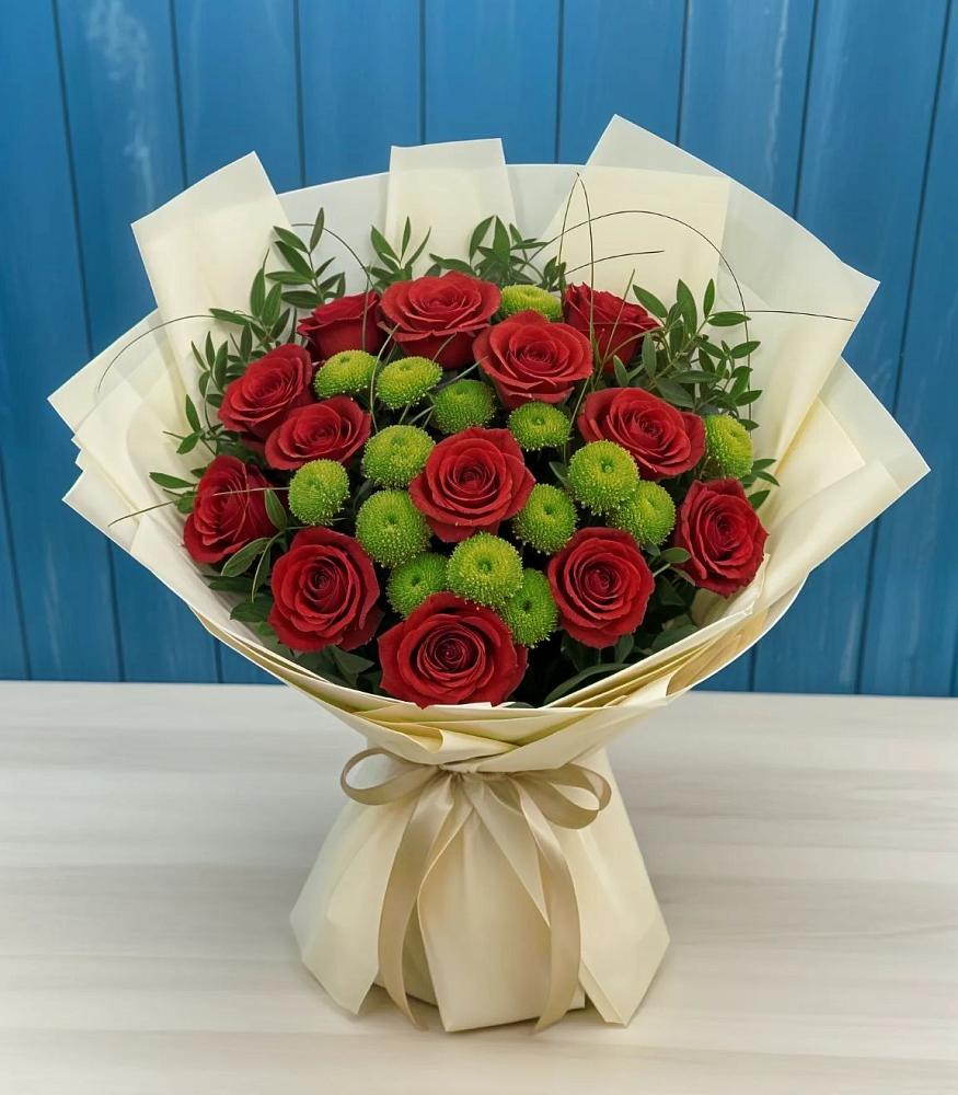 Букет цветов из: Розы и Хризантемы в Левой Россоши